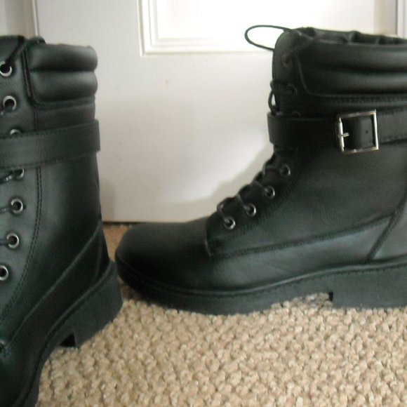 NEW Lord & Taylor Wanted womens 6.5 black combat boots grunge cosplay goth punk - Picture 13 of 13